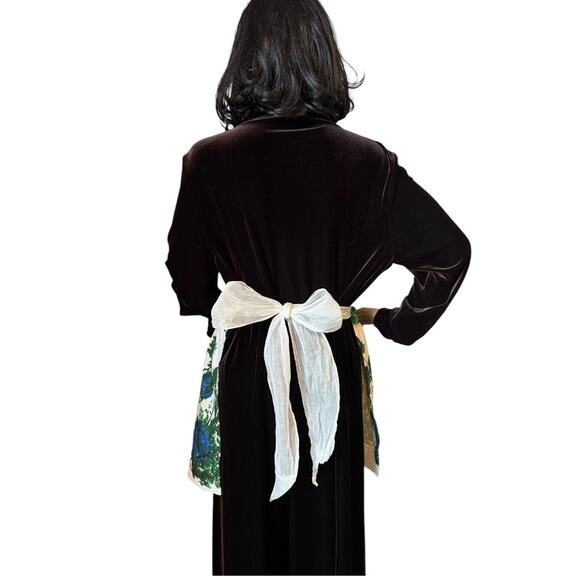 Vintage OOAK Hand Made 60's style Floral Sheer Hostess Aprons bundle of 2 - Picture 5 of 16